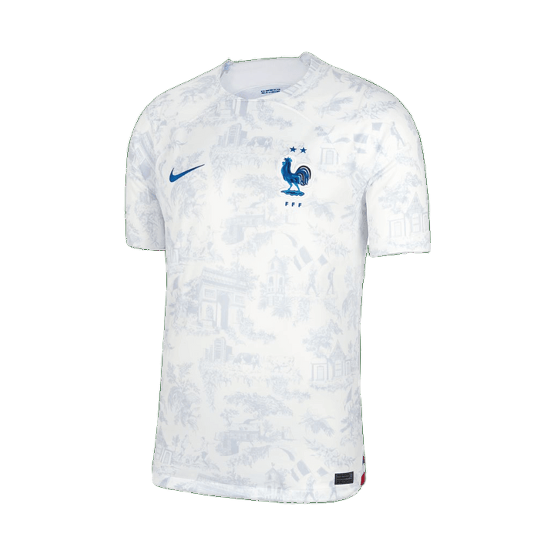 DN0688-100 Nike France 2022/23 Dri-Fit Stadium Away Soccer Jersey White Game Royal (DN0688-100) (Non Marking Ver.)