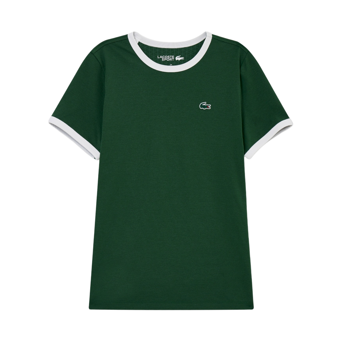 (W) 라코스테 쿨링 프린트 숏슬리브 티셔츠 그린((W) Lacoste Cooling Print Short-Sleeve T-Shirt Green)