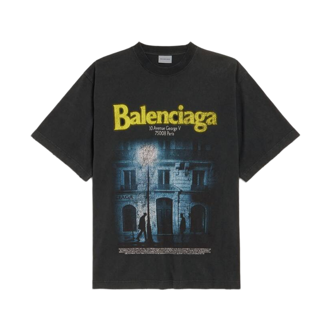 764235TUVO61041 Balenciaga The Address Medium Fit T-Shirt Washed Black