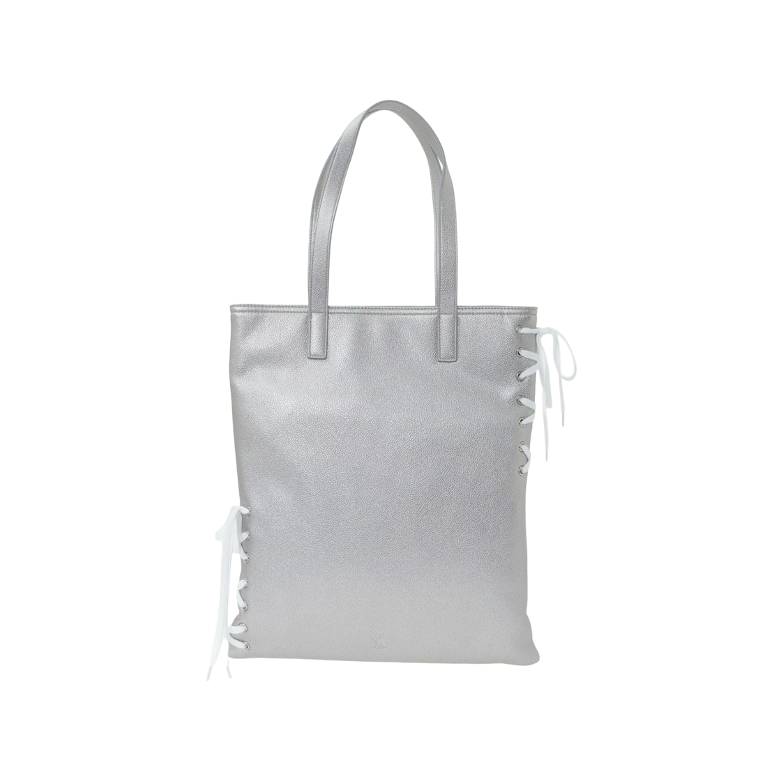 컨버스 도쿄 레이스업 플랫 토트백 실버(Converse Tokyo Lace-Up Flat Tote Bag Silver)