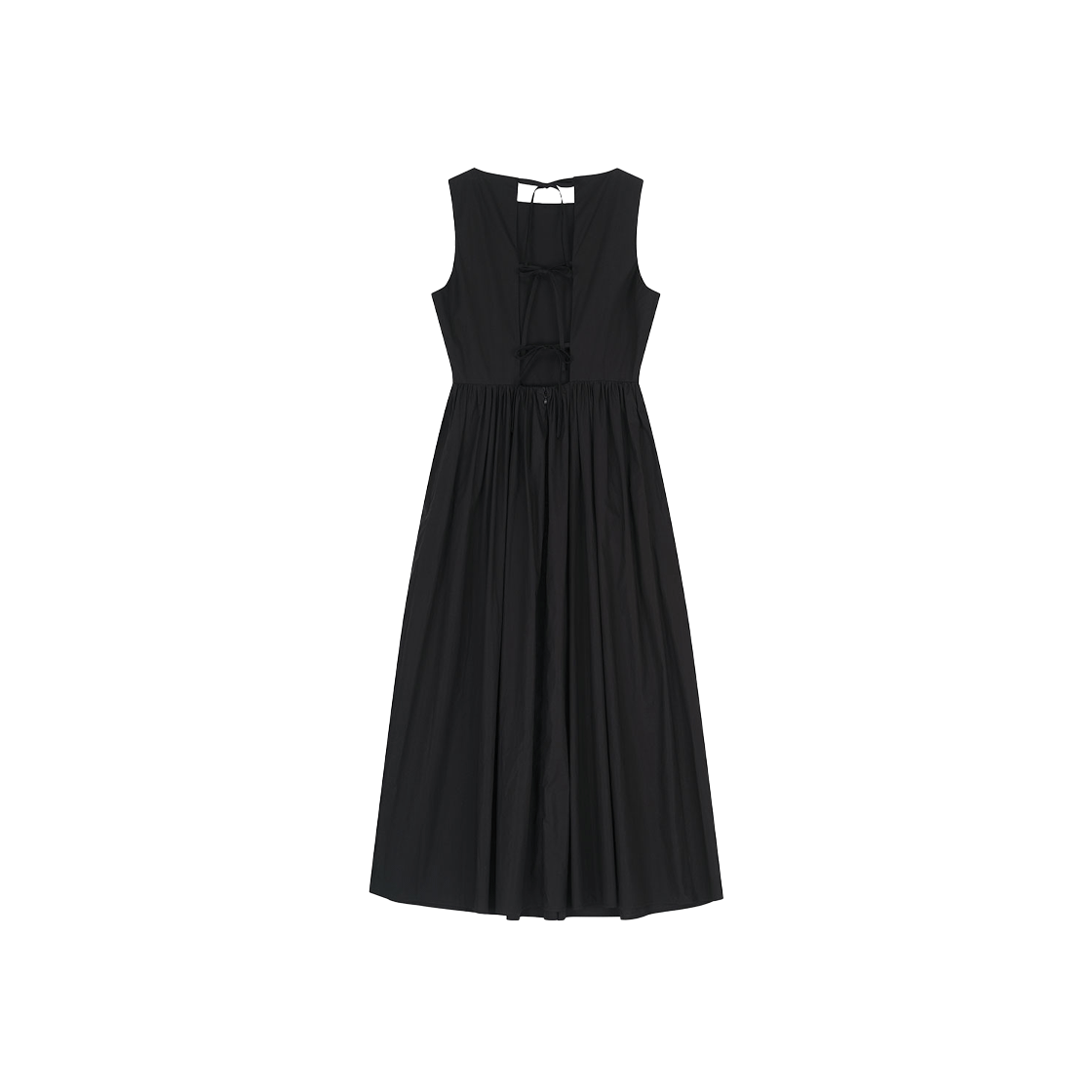 비자비 코튼 타이 백 드레스 블랙(VIS A VIS Cotton Tie Back Dress Black) - 2
