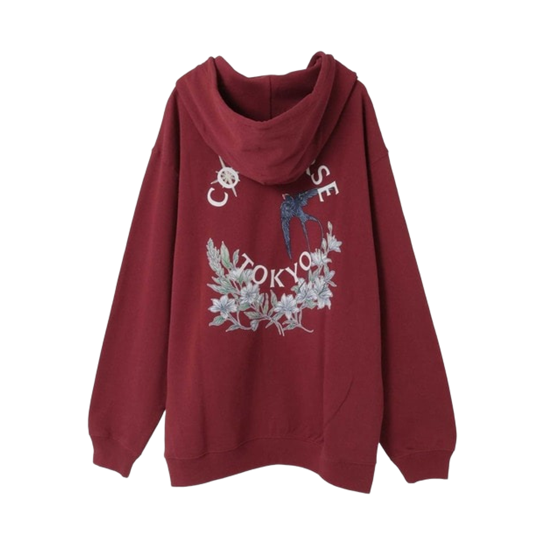 A2861UPK069 Converse Tokyo Flower Logo Zip Hoodie Bordeaux