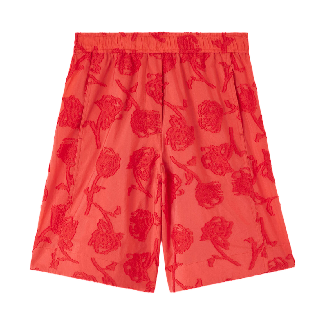 (W) 가니 쇼츠 레드 필 쿠페 파이어리 레드((W) Ganni Shorts in Red Fil Coupe Fiery Red) - 1