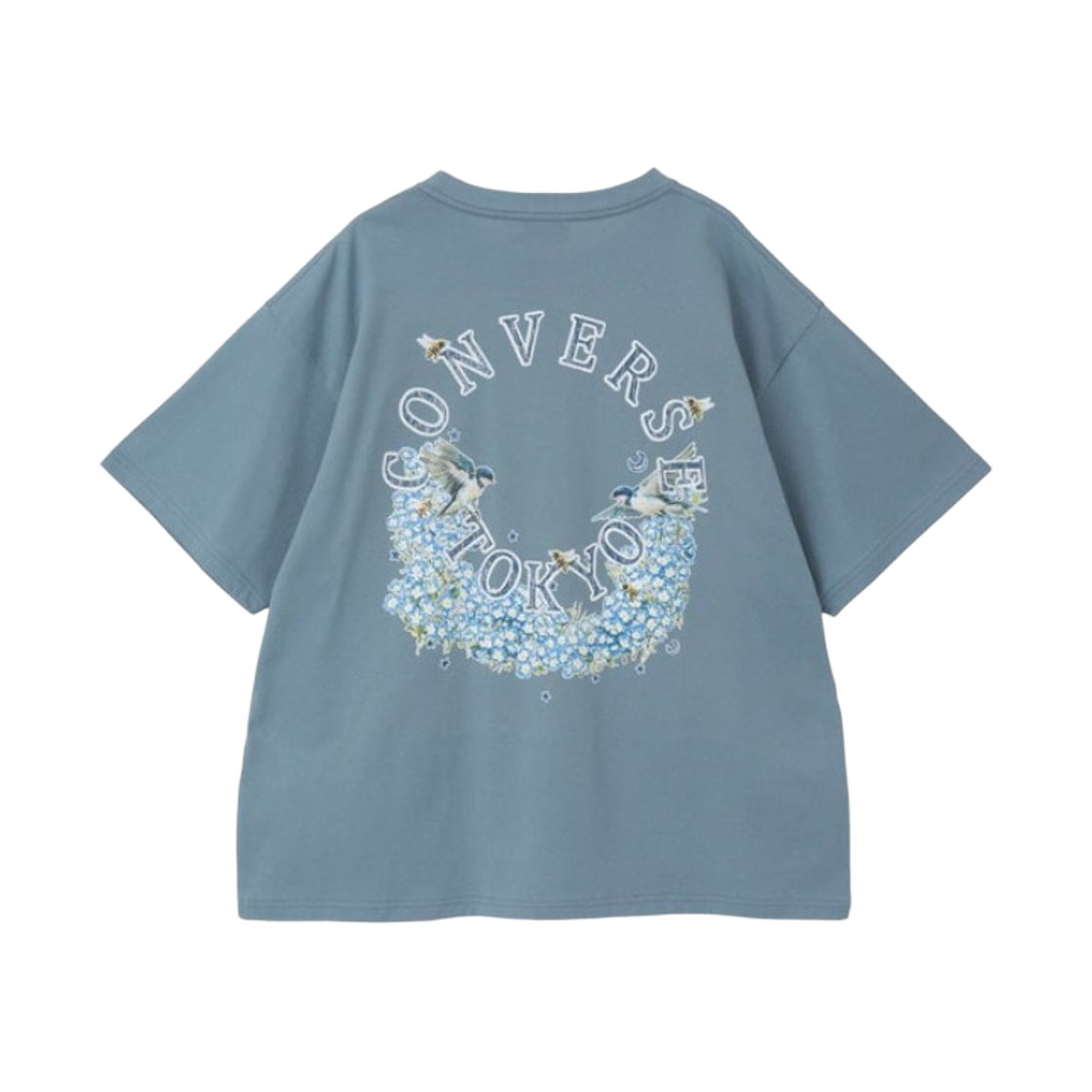 A2861UTS561 Converse Tokyo Circle Flower Logo T-Shirt Saxophone Blue