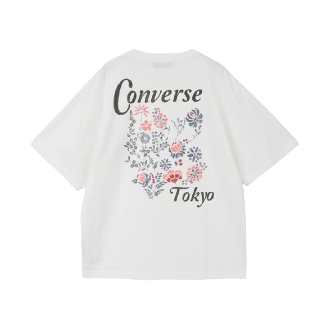 A2861UTS558 Converse Tokyo Back Flower Print T-Shirt White