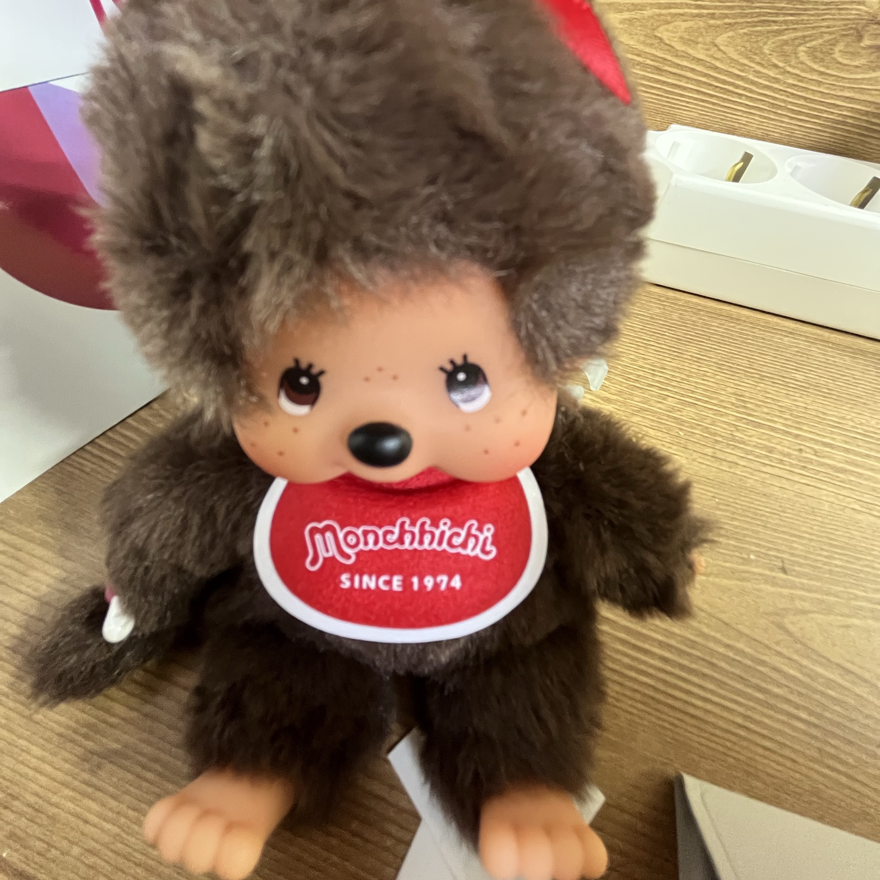 Monchhichi SS Girl Key Chain Brown 착용 스타일