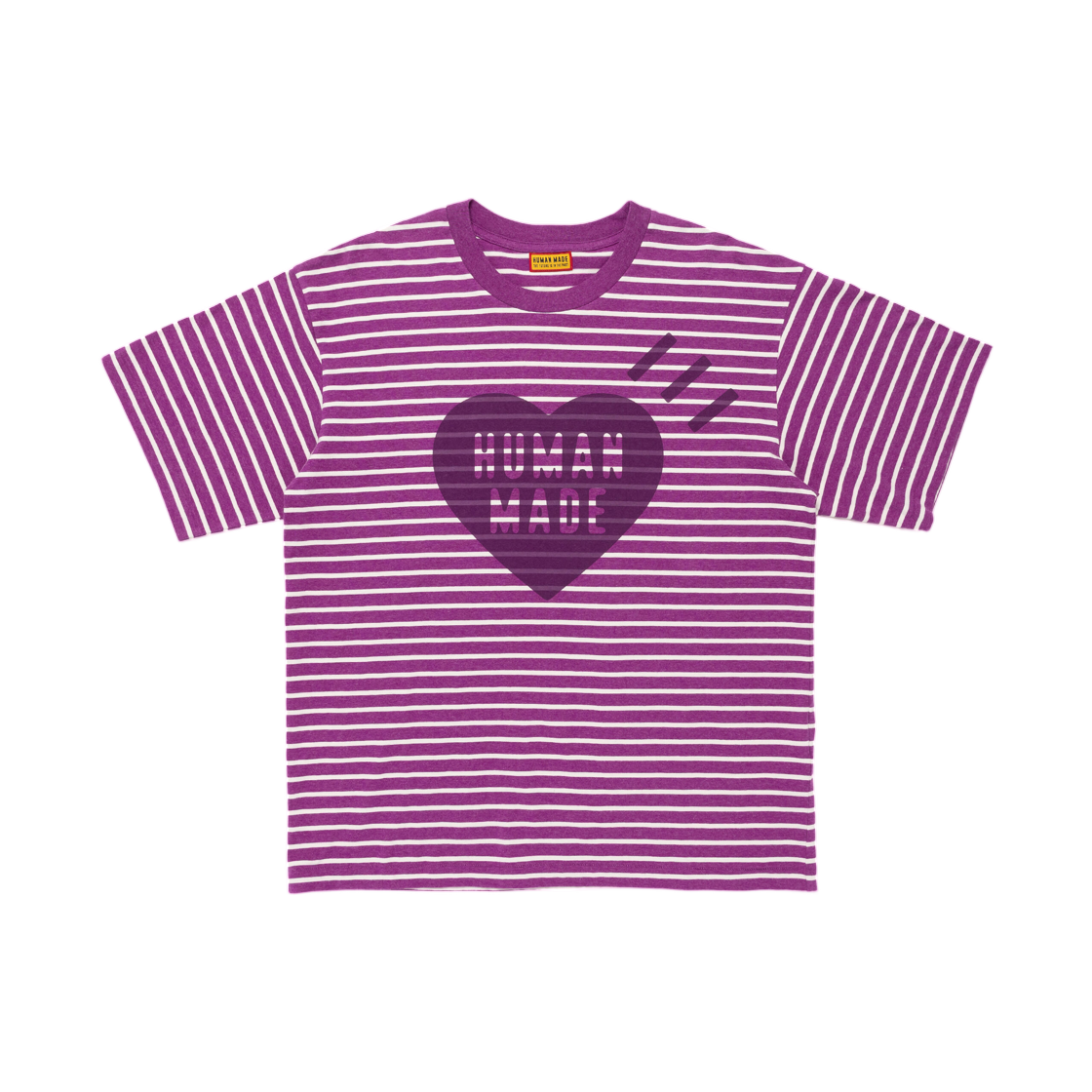 HM31CS056 Human Made Heart Striped T-Shirt Purple