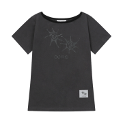 Coiris Soluna One Shoulder Half T Charcoal-Black