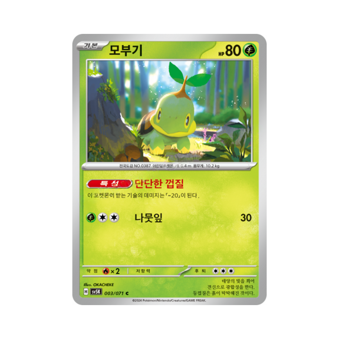 포켓몬 TCG 모부기 C 와일드포스 (한글판)(Pokemon TCG Turtwig C Wild Force (Korean Ver.)) - 1