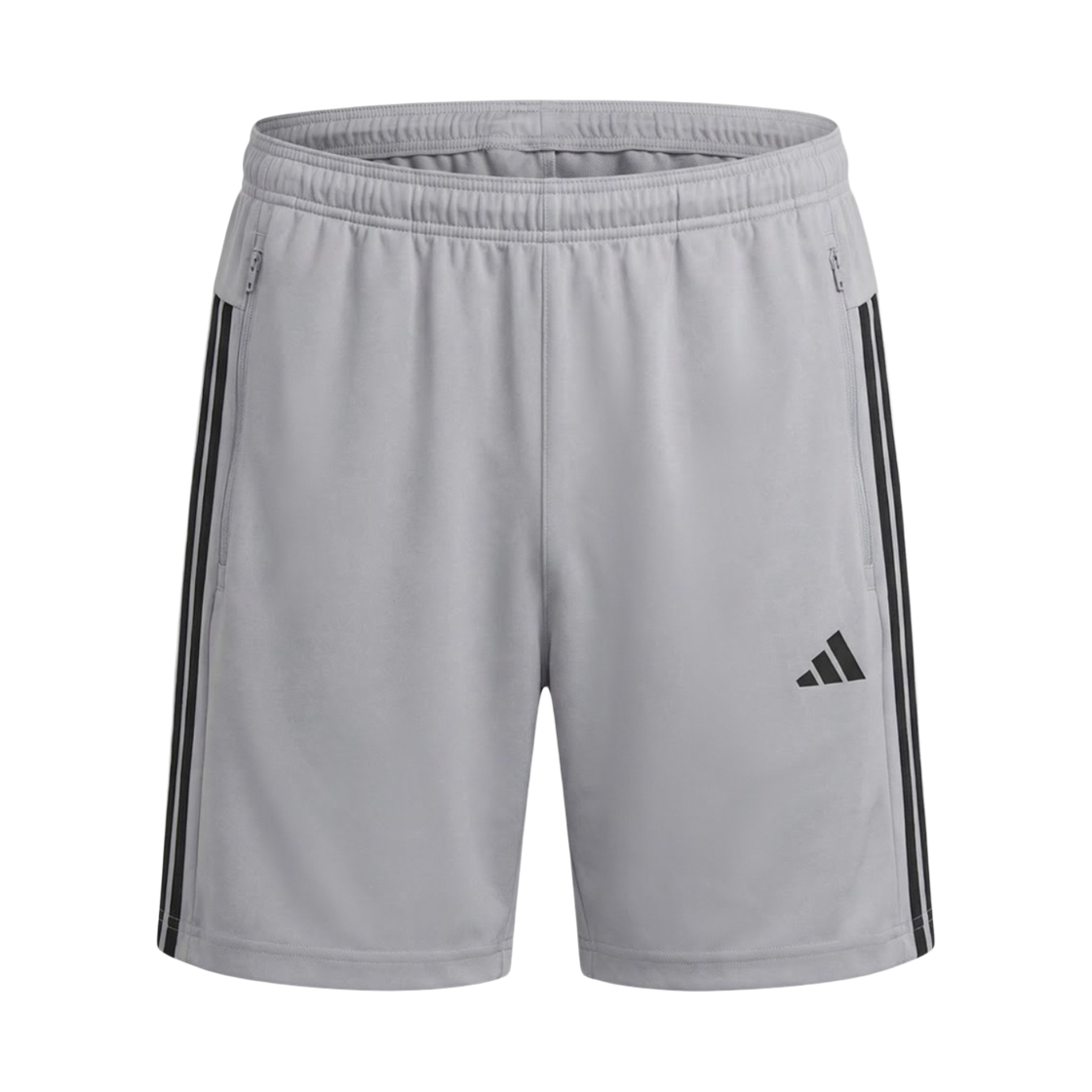 KD0696 Adidas Workout Essentials Base 3-Stripes Pique Shorts 7 Inch Halo Silver Black - KR Sizing