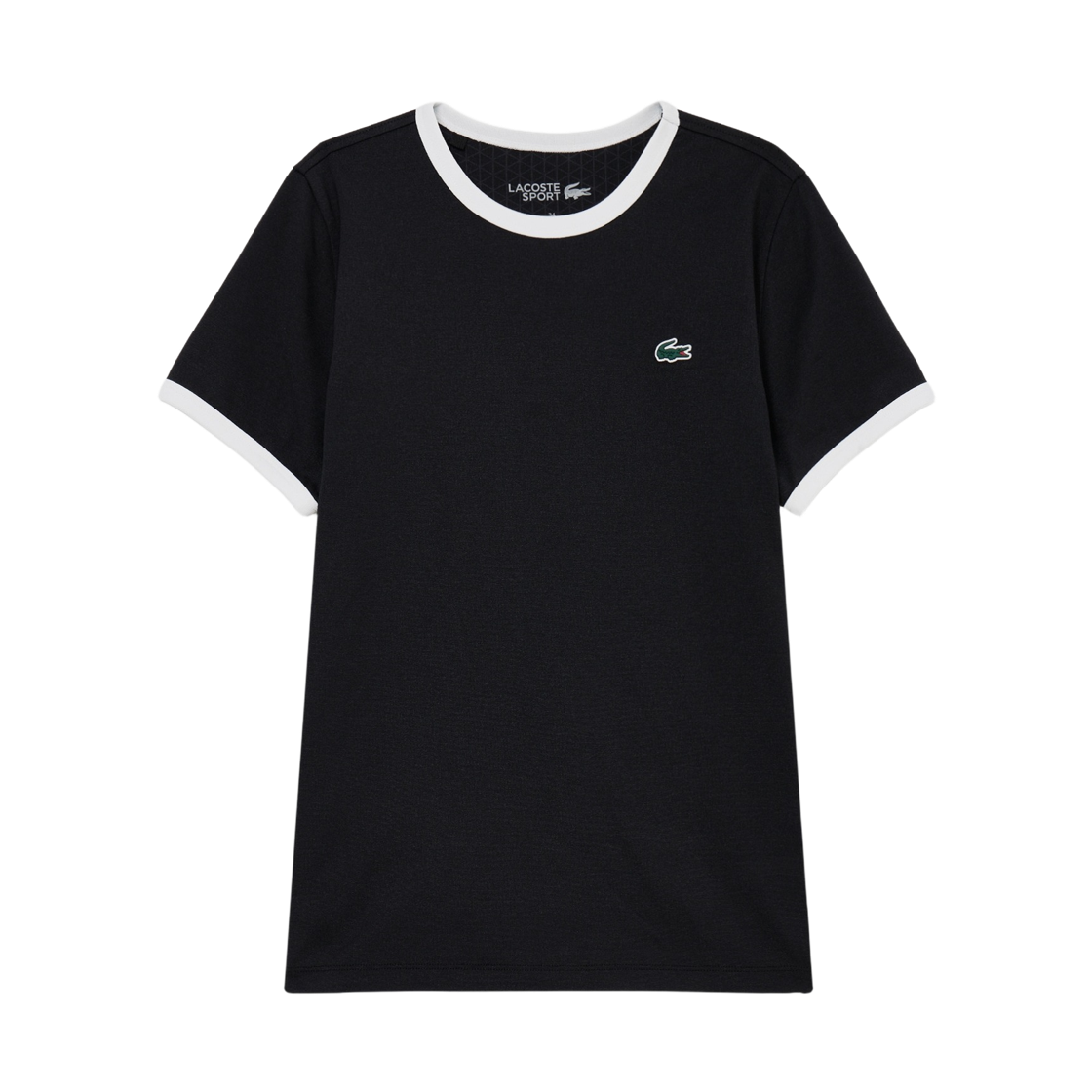(W) 라코스테 쿨링 프린트 숏슬리브 티셔츠 블랙((W) Lacoste Cooling Print Short-Sleeve T-Shirt Black)