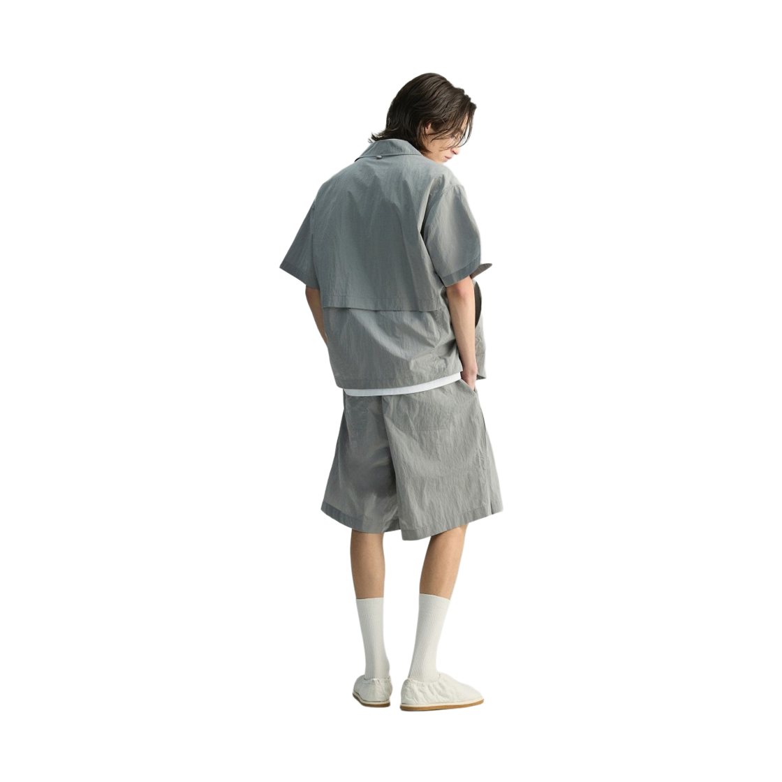 이로 라팔레스 메탈 나일론 메쉬 버뮤다 쇼츠 그레이(Iro Rafales Metal Nylon Mesh Bermuda Shorts Gray) - 4