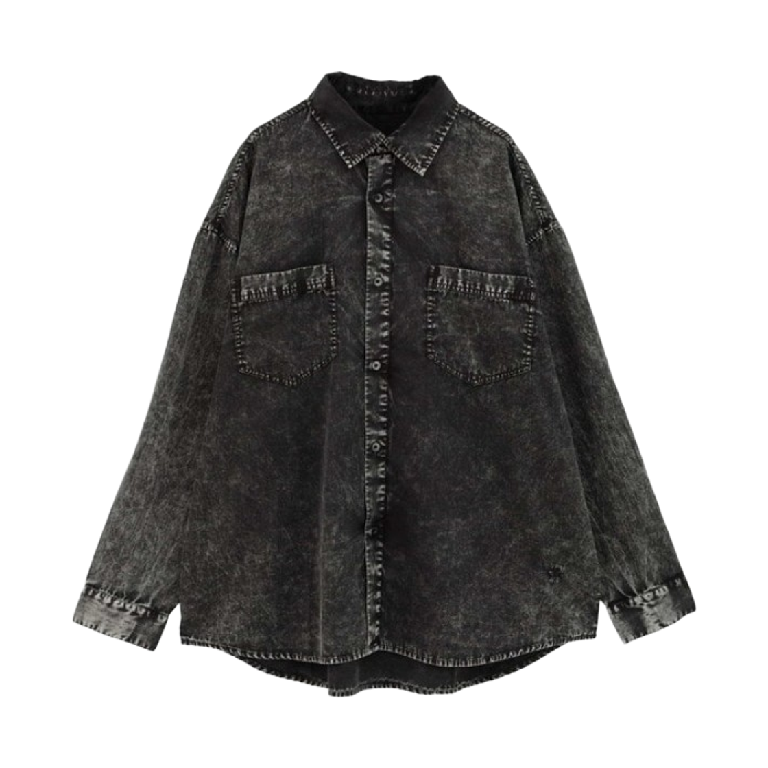 A2861FB040 Converse Tokyo Acid Wash Star Patch Shirt Black