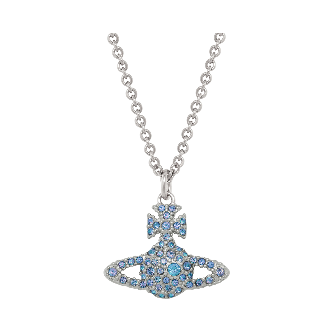 63020092-02P441 Vivienne Westwood Grace Bas Relief Pendant Blue Silver