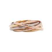 Cartier B4089149 18K Tri-Color Gold Trinity 7-Band Ring