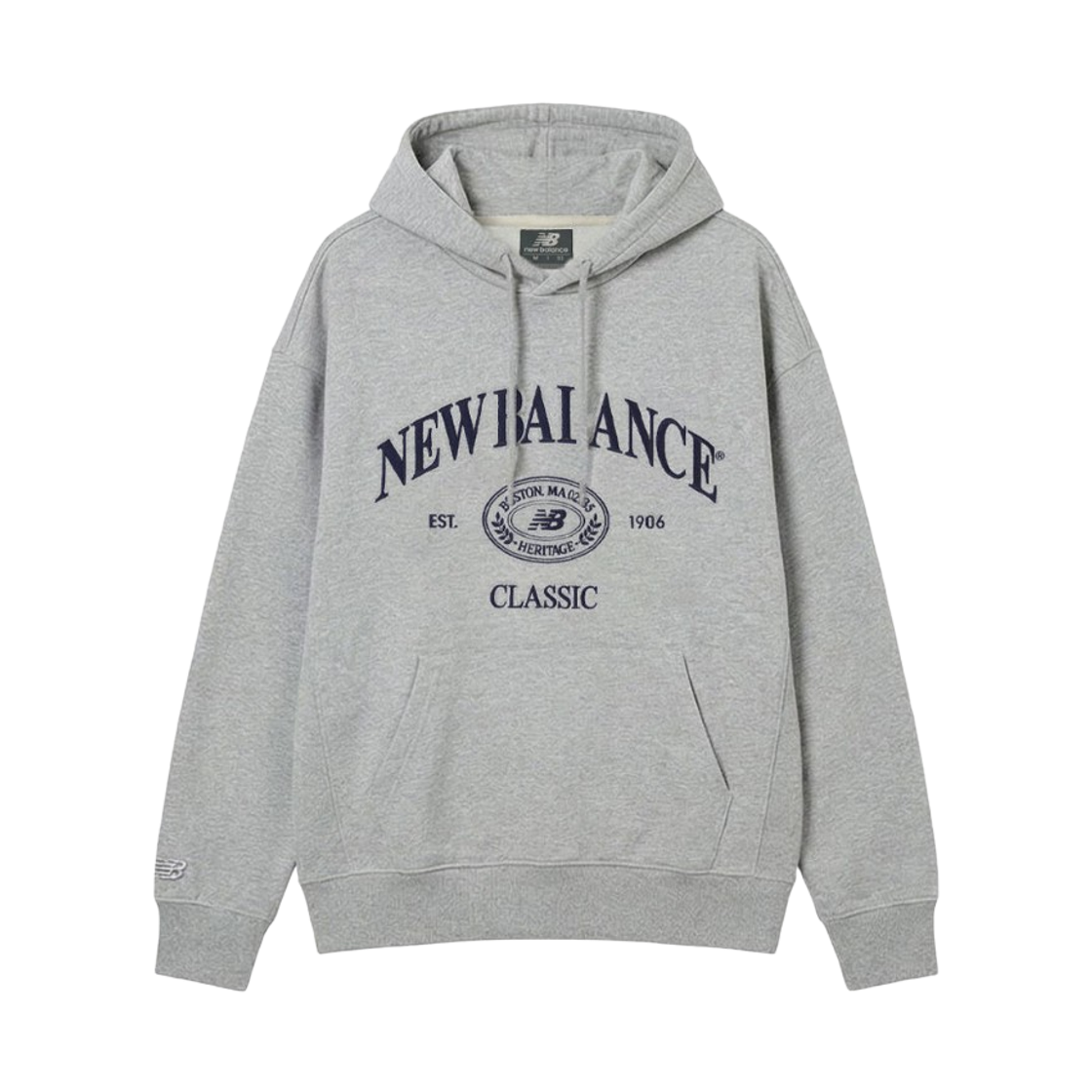 NBN0E41313-AC New Balance Heritage Hoodie Melange Grey