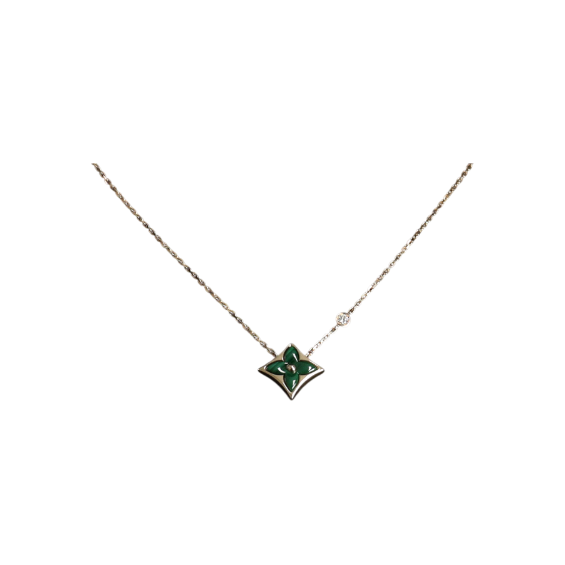 ITUKVD3VH5AA Louis Vuitton Blossom BB Malachite Star Pendant Necklace in 18K Rose Gold 0.04 Ct Diamonds
