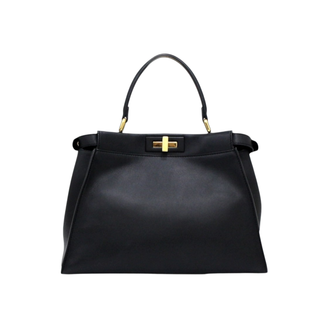 ITG24IEMJ26Q Fendi Black Leather Peekaboo Regular (Medium) Tote & Shoulder Bag