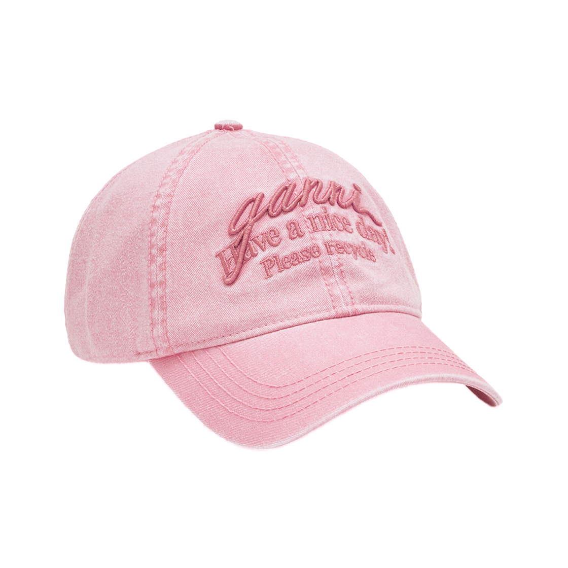 B3020232-478 Ganni Cap in Pink Cotton Pink Nectar