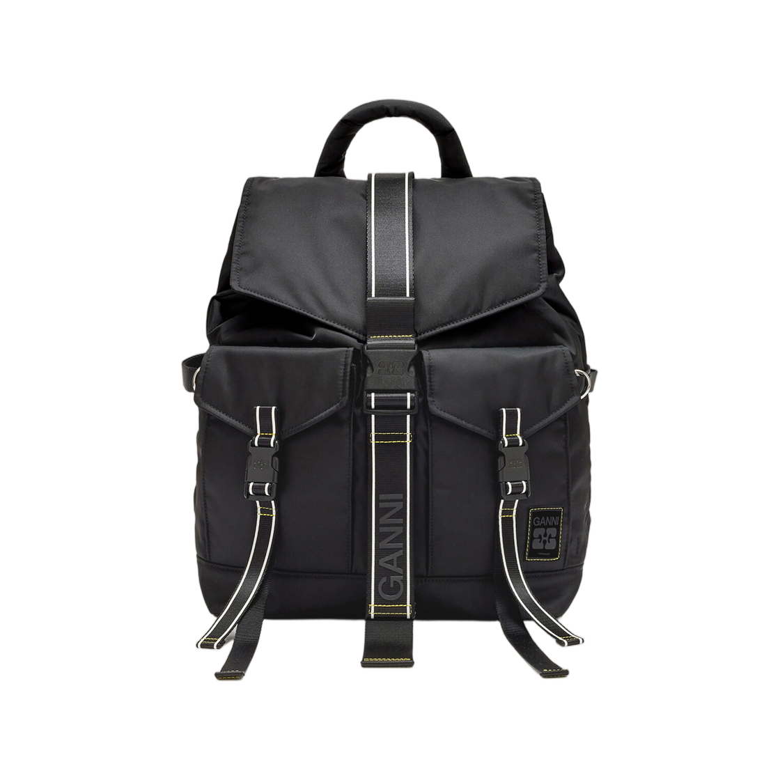 가니 백팩 블랙 리테크 블랙(Ganni Backpack in Black Retech Black)