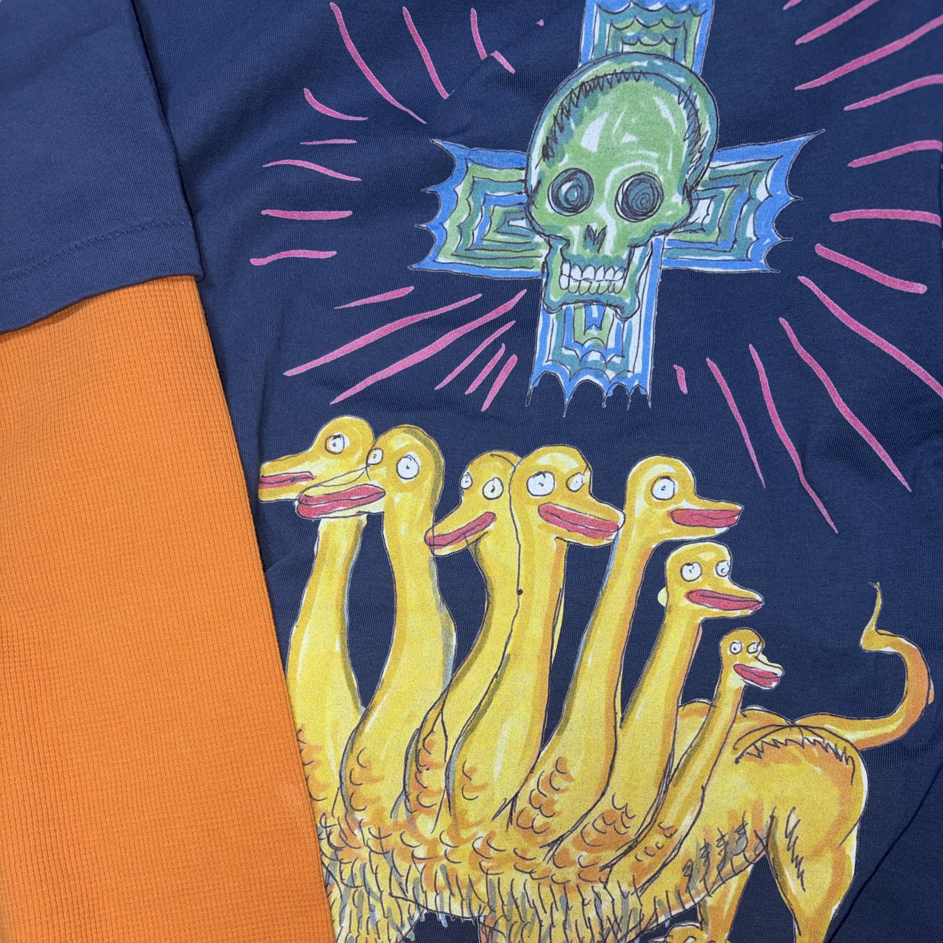 Thisisneverthat x Daniel Johnston Layered L/S T-Shirt Warm Blue 착용 스타일