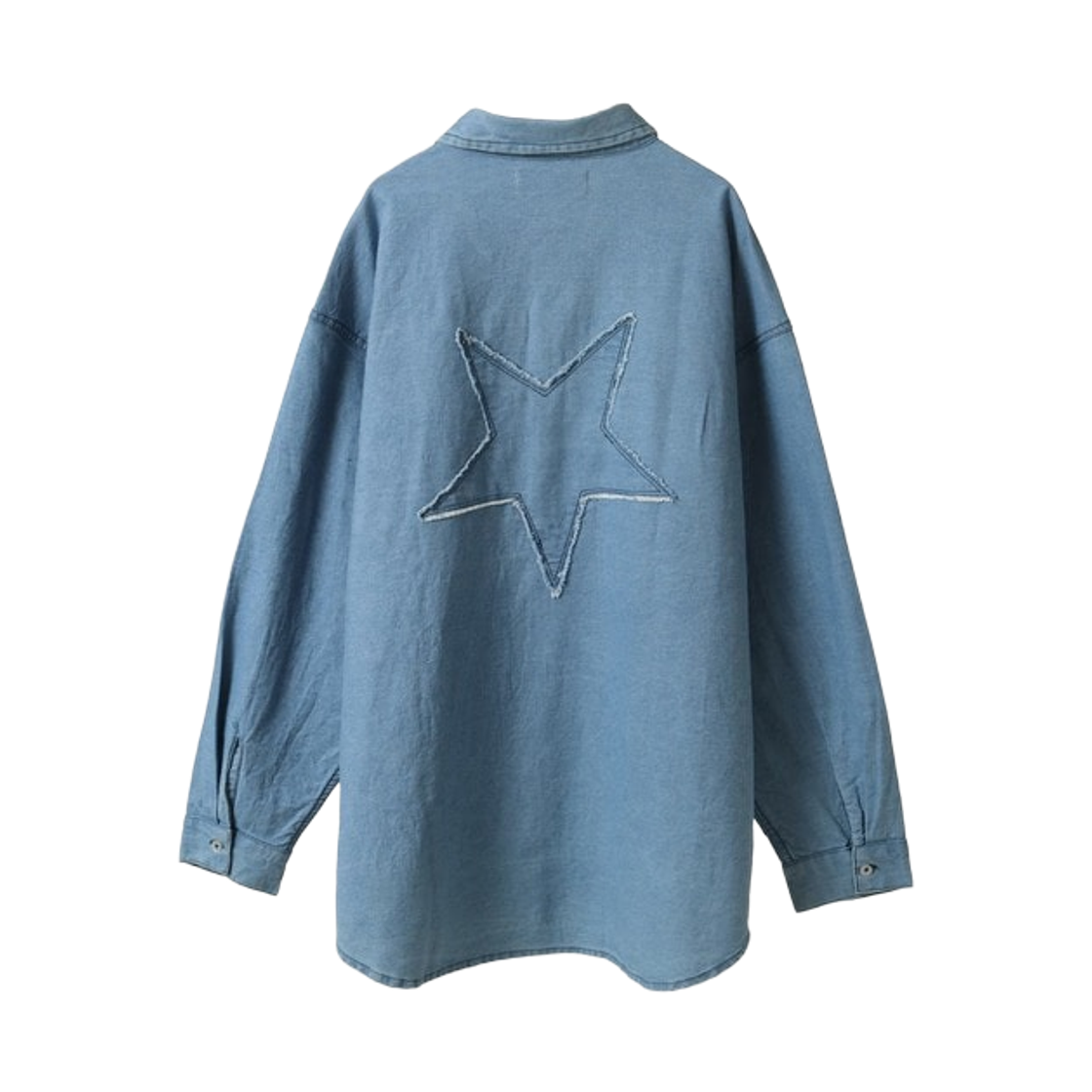 컨버스 도쿄 스타 패치 오버사이즈 데님 셔츠 색소폰 블루(Converse Tokyo Star Patch Oversized Denim Shirt Saxophone Blue) - 2