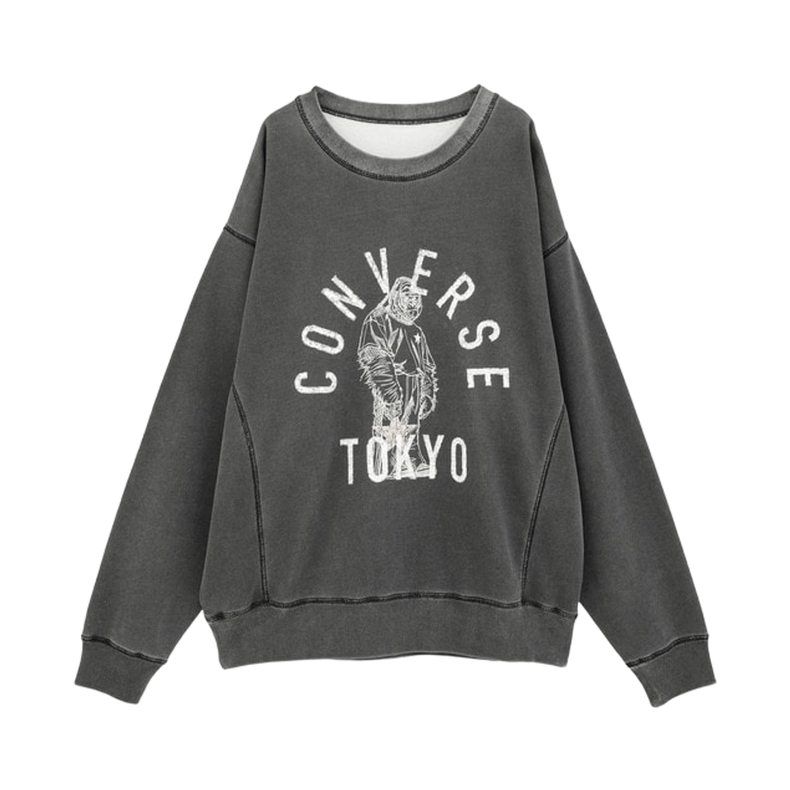 A2861UTS158 Converse Tokyo Gorilla Logo Print Sweat Black