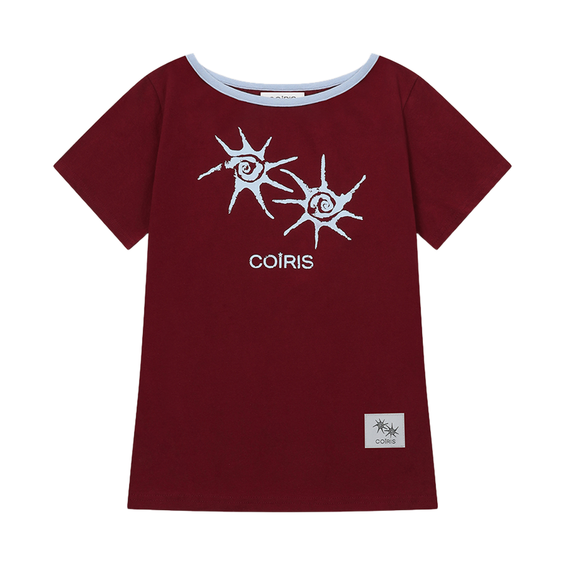 C-P00000HH Coiris Soluna One Shoulder Half T Burgundy