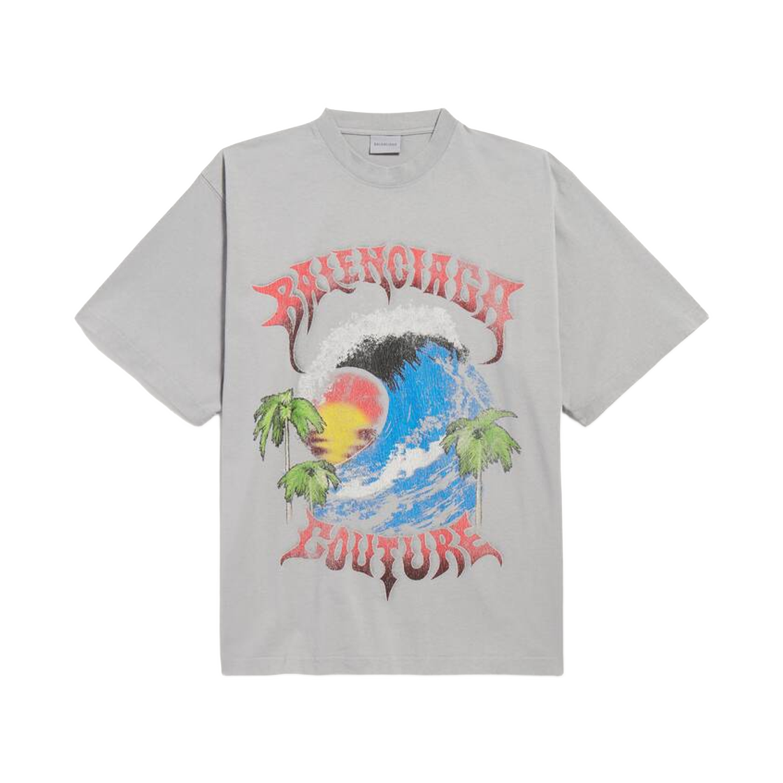 A001VVTUVP29243 Balenciaga Vintage Surfer Oversized T-Shirt Balenciaga Grey