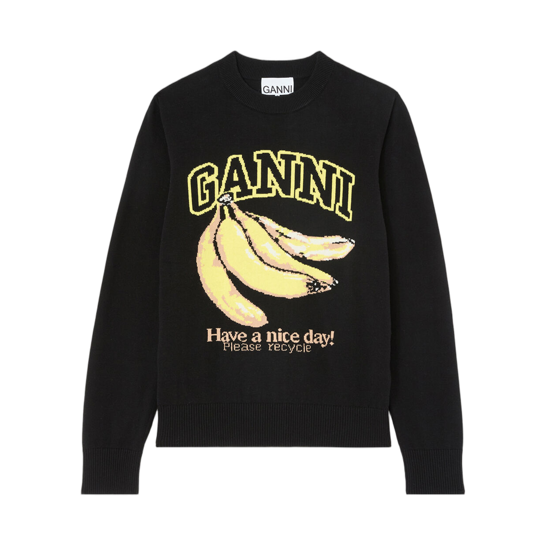 A1150013-099 (W) Ganni Jumper with Banana Black