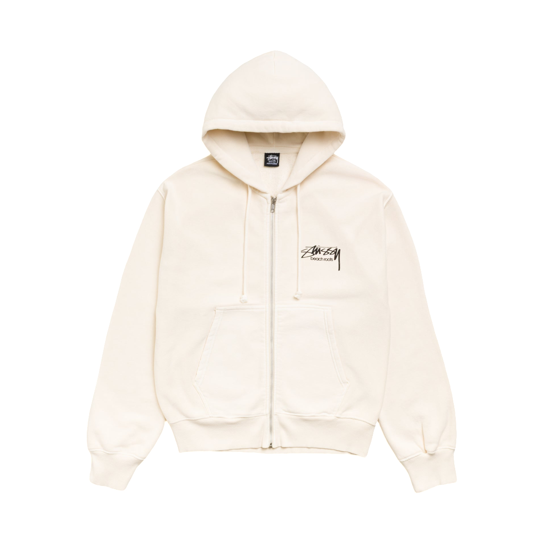 스투시 비치 루트 집 후드 가먼트 다이드 본(Stussy Beach Roots Zip Hoodie Garment Dyed Bone) - 2