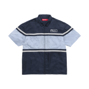 Supreme Silk Zip Up S/S Shirt Navy - 26SS