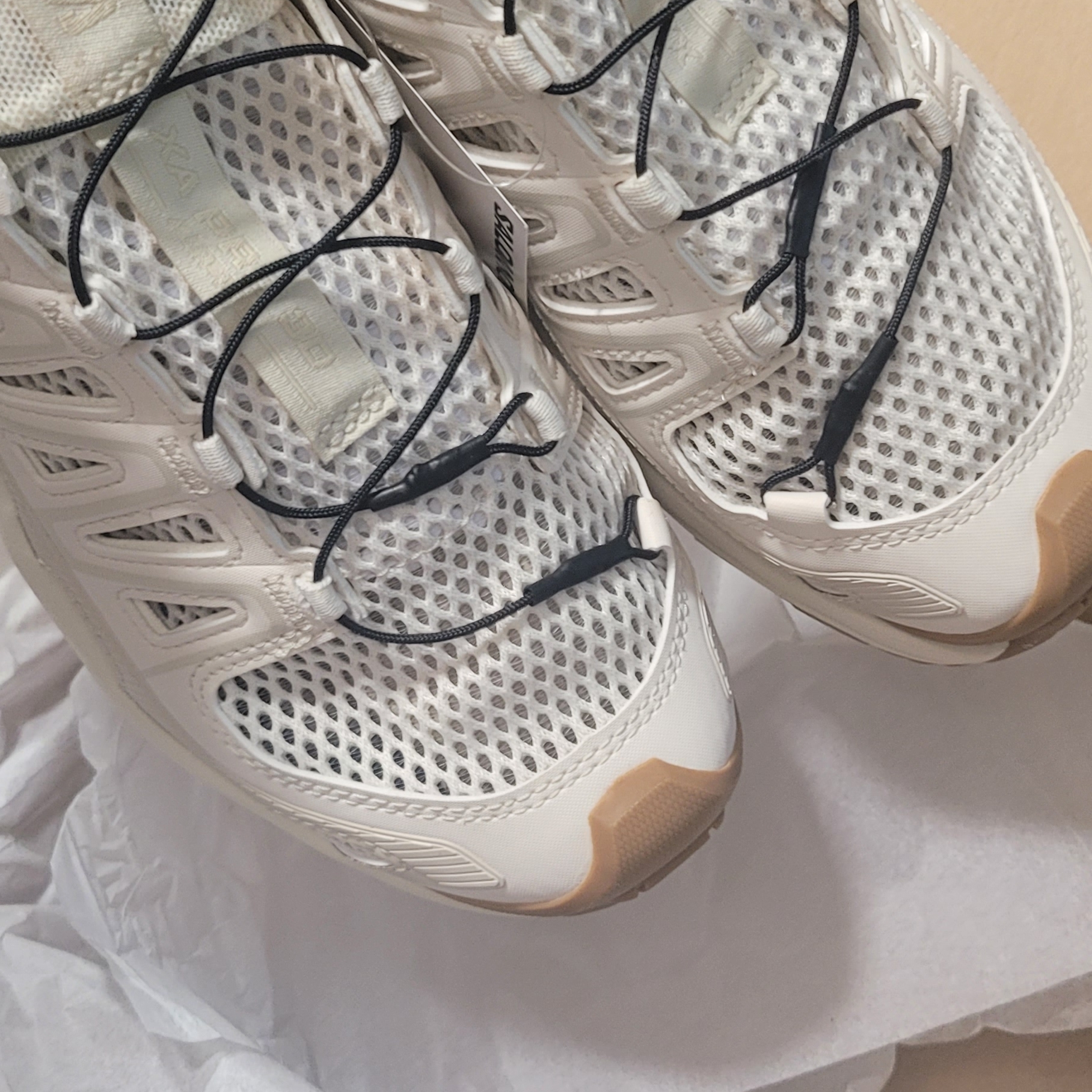 Salomon XA Pro 3D Amphib Vanilla Ice Almond Milk 착용 스타일 - 4