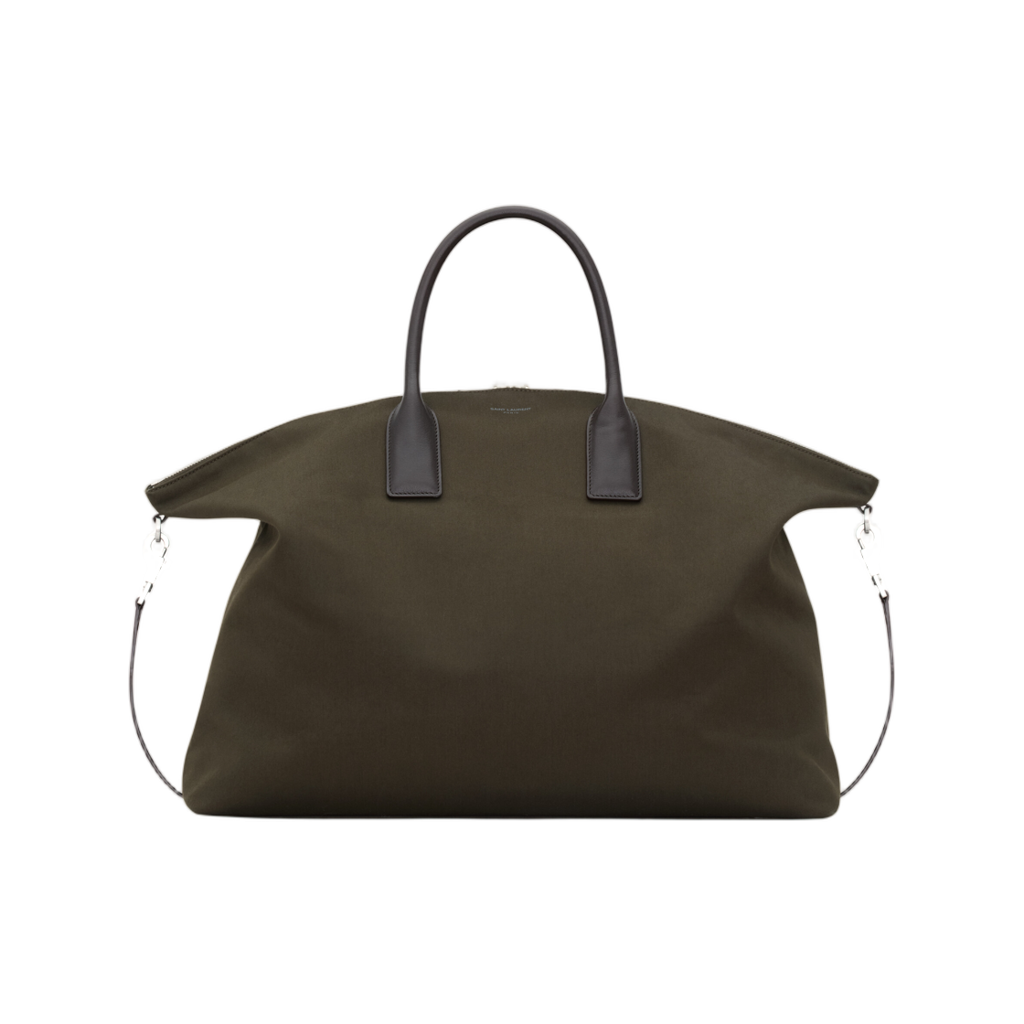 649646-FAGIQ-3455 Saint Laurent Bowling Tote in Cotton Canvas Deep Leaf