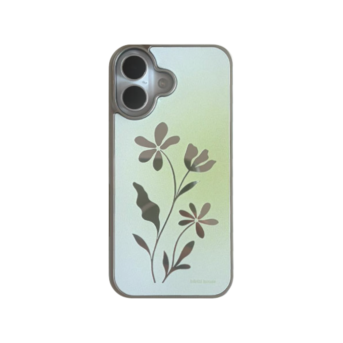 b89 BIBIBL HOUSE Silver Green Flower Phone Case