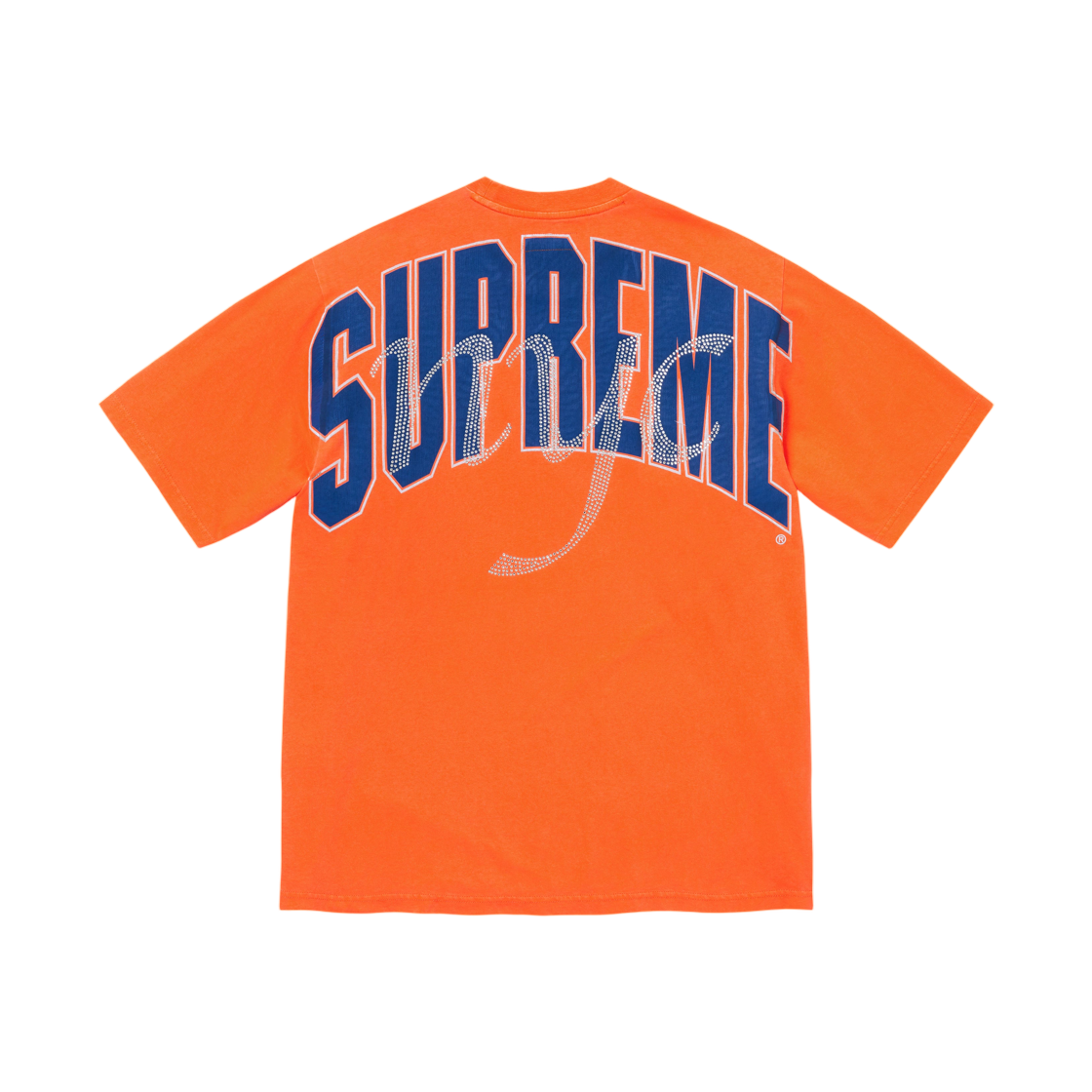 - Supreme Rhinestone Script S/S Top Orange - 26SS