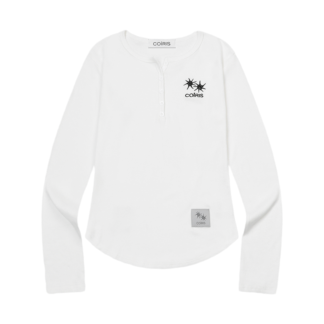 C-P00000CW Coiris Arina Button Long Sleeve T White