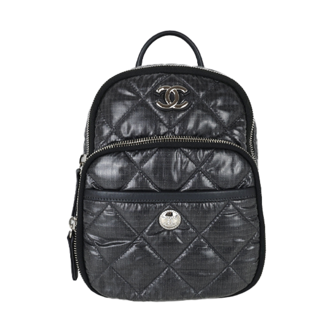 ITRGLSEJAI69 Chanel Coco Neige CC Logo Quilted Nylon Backpack Black