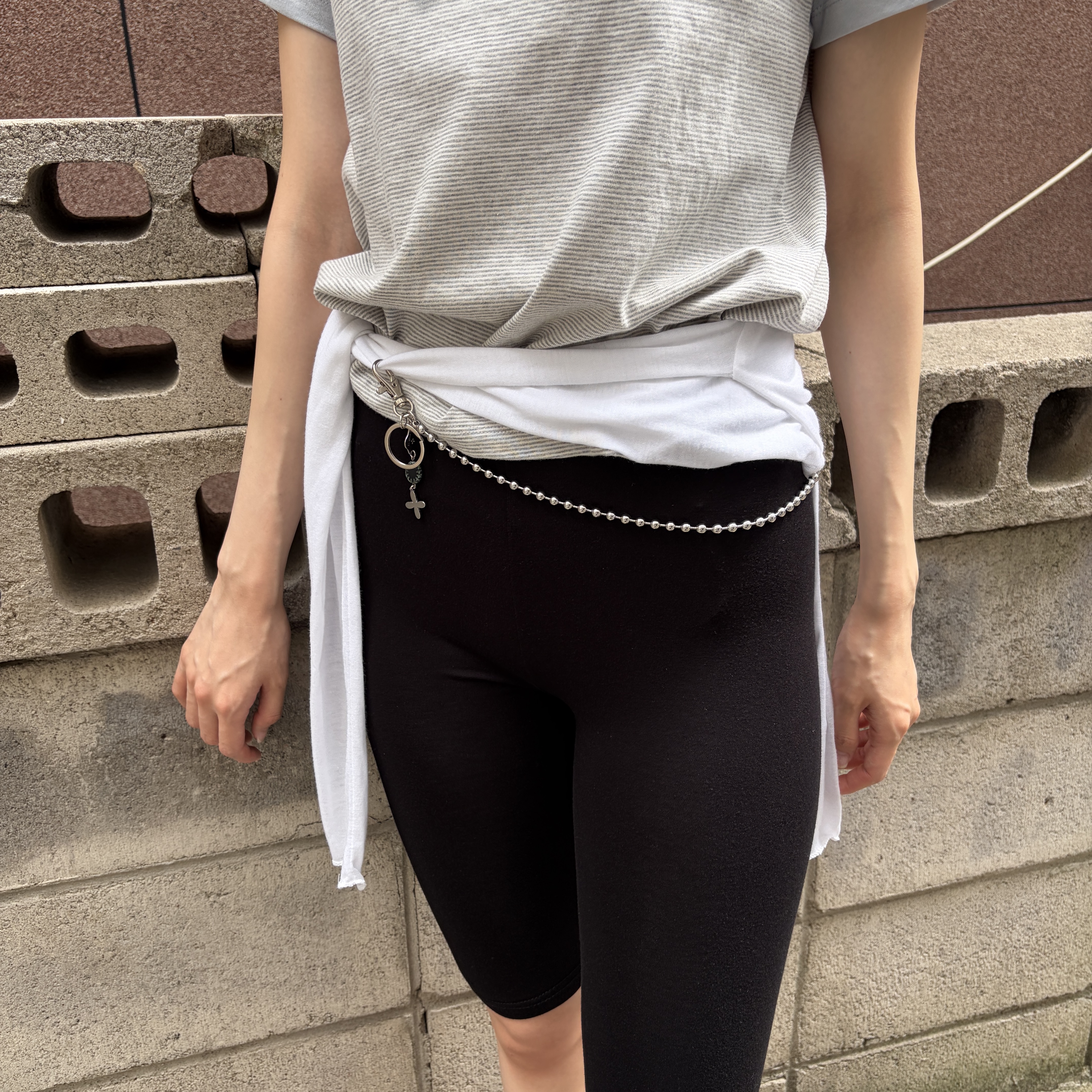 Riomeu Round Bowl Pants Chain Keyring 착용 스타일 - 2