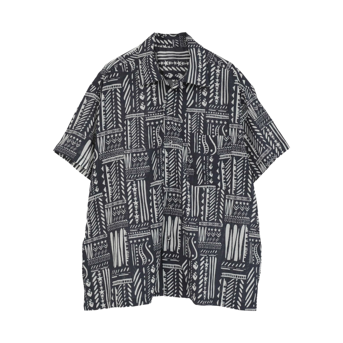 컨버스 도쿄 블록 프린트 오버사이즈 셔츠 네이비(Converse Tokyo Block Print Oversized Shirt Navy)