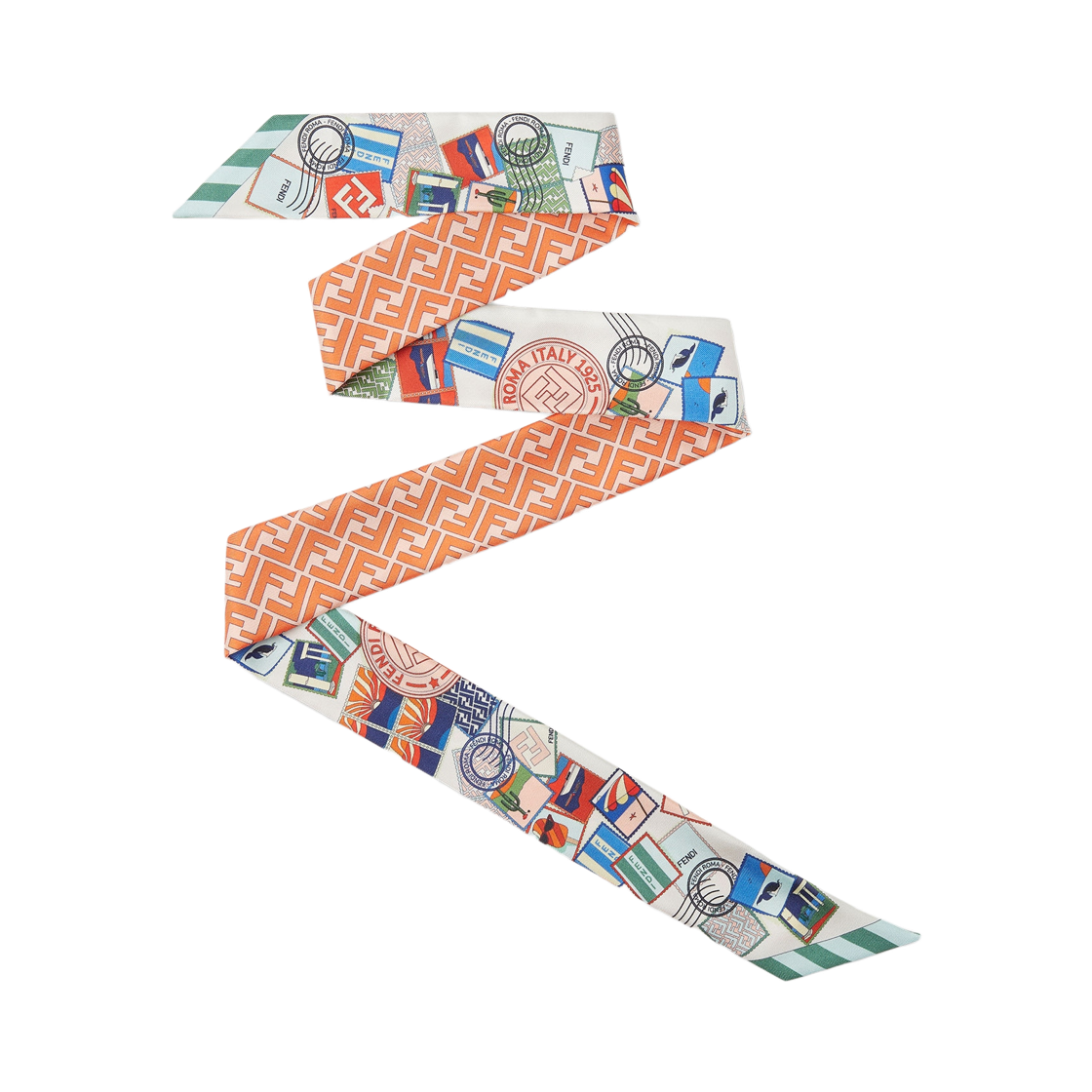 (W) 펜디 래피 실크 내로우 스카프 멀티컬러((W) Fendi Wrappy Silk Narrow Scarf Multicolor)