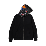BAPE Color Camo Reversible Shark Full Zip Hoodie Black