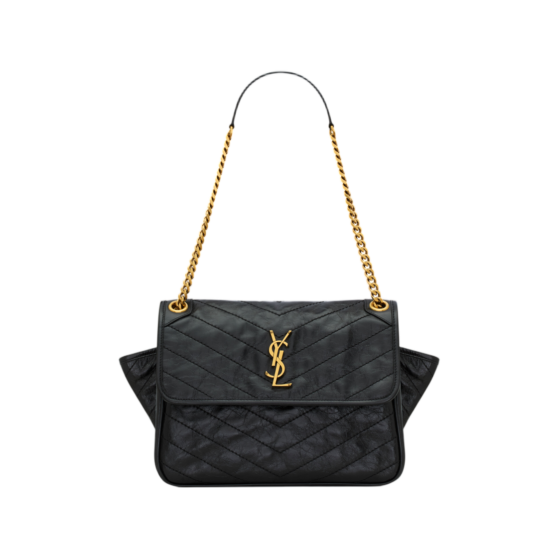 812943-0EN07-1000 Saint Laurent Niki Tripouch in Vintage Leather Black