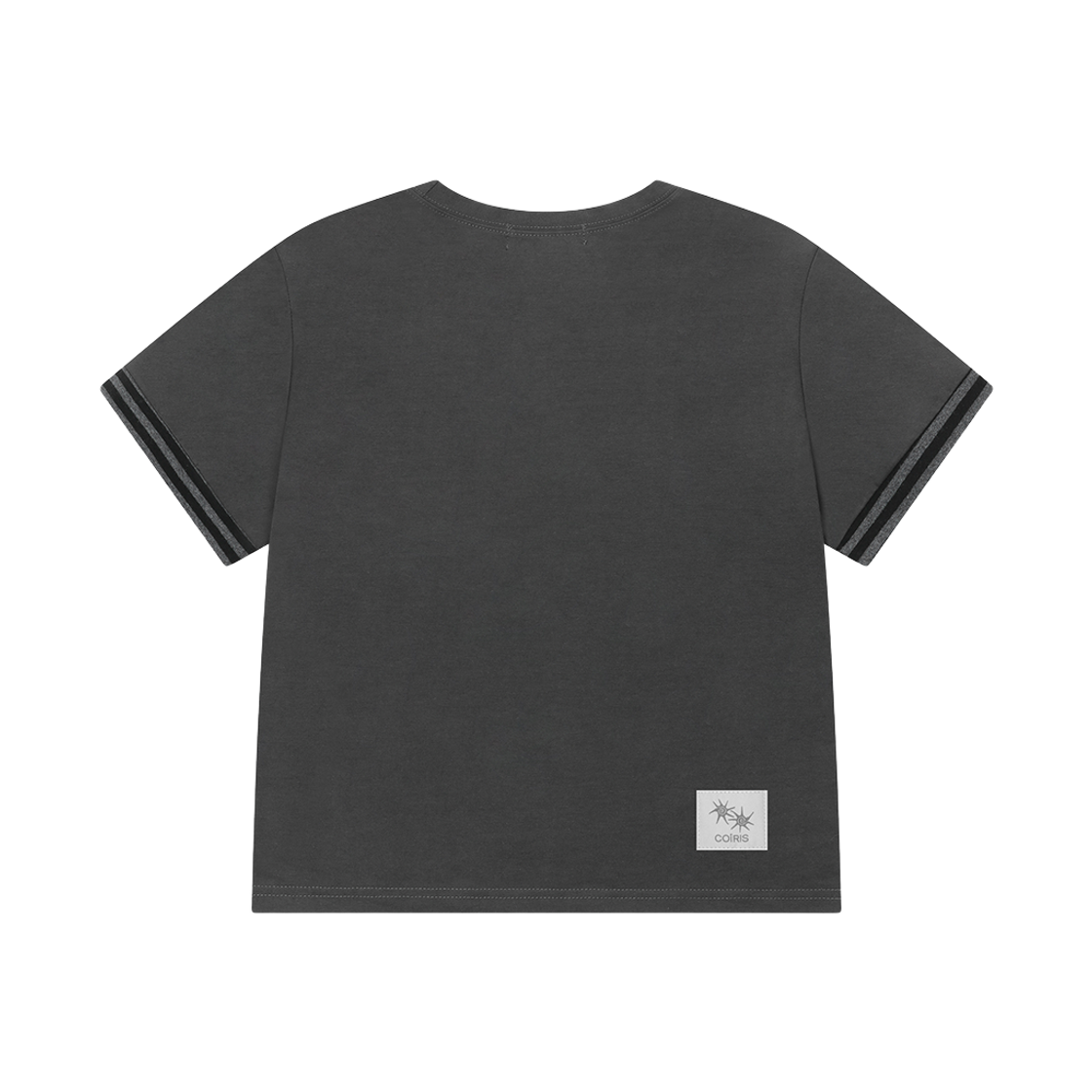 코이리스 실린 스트라이프 아일렛 포인트 반팔 티 차콜(Coiris Cillin Stripe Eyelet Point Half T Charcoal) - 2