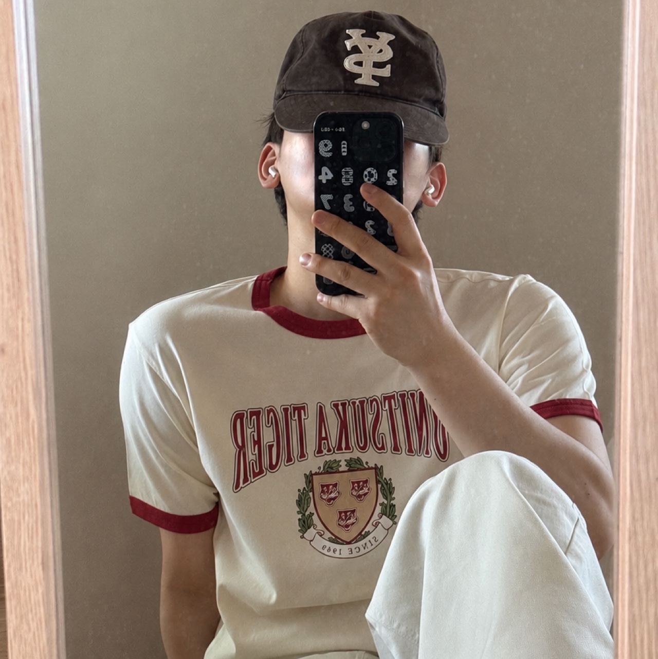 Sunday Ceremony Sy Logo 5 Panel Cotton Cap - Brown, Ogarp Cow Leather Stud Bracelet Brown 착용 스타일 - 1