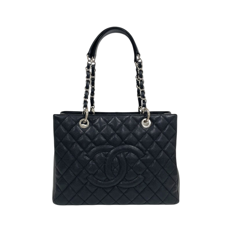 ITQO8GAQLCSE Chanel Caviar Grand Shopping Silver Chain Shoulder Bag