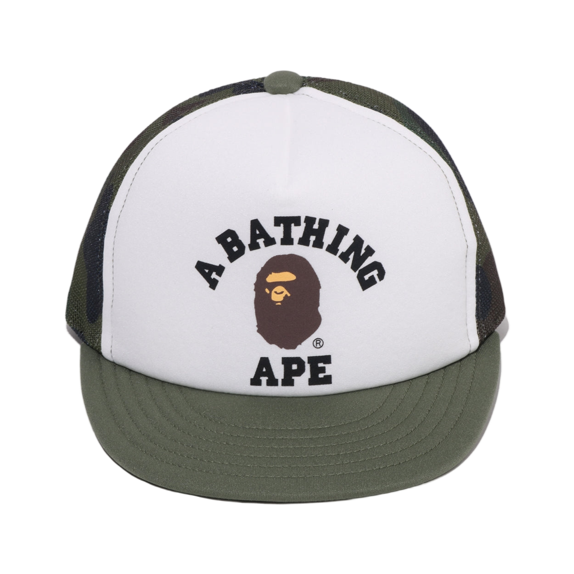 키즈) 베이프 퍼스트 카모 컬리지 메쉬 캡 그린 | BAPE | KREAM