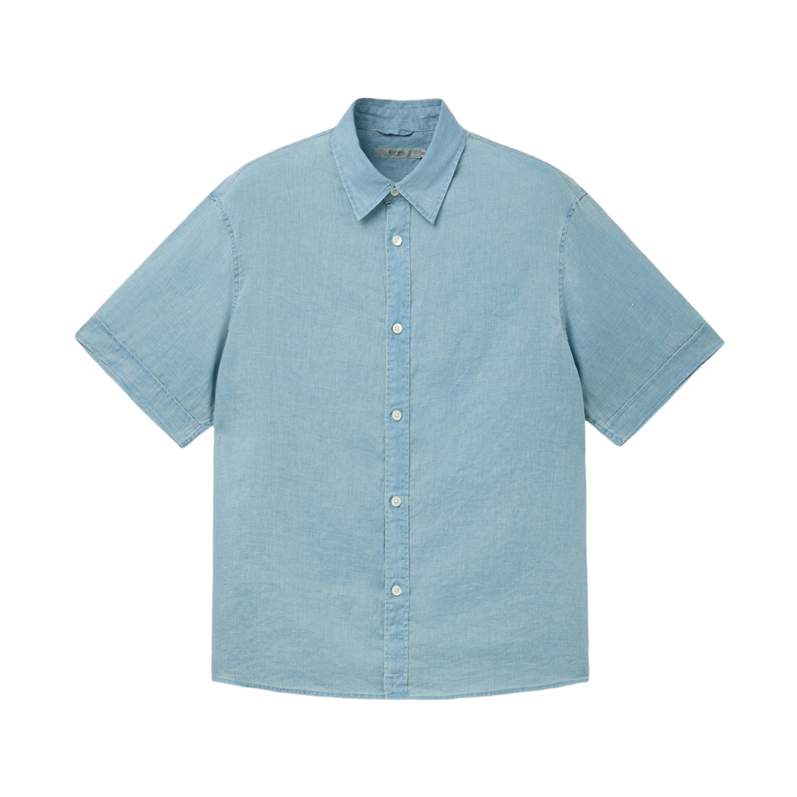 시리즈 피그 워싱 린넨 반팔 셔츠 라이트 블루(Series Pigment Washed Linen Short-Sleeve Shirt Light Blue)