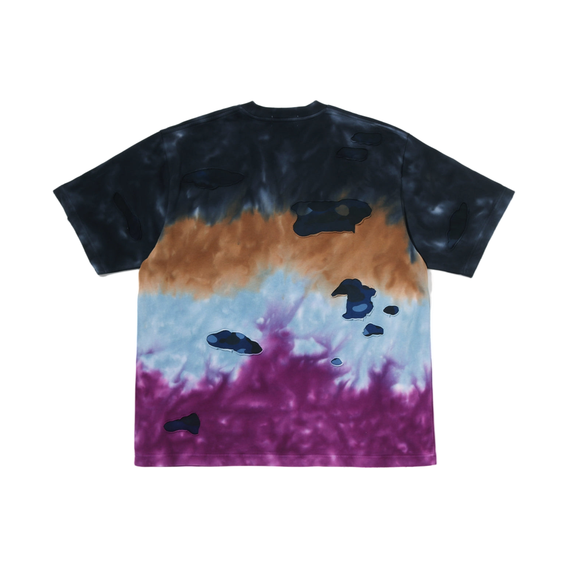 베이프 컬러 카모 타이 다이 디스트로이드 멀티 로고 릴렉스드 핏 티셔츠 블랙(BAPE Color Camo Tie Dye Destroyed Multi Logo Relaxed Fit T-Shirt Black) - 2