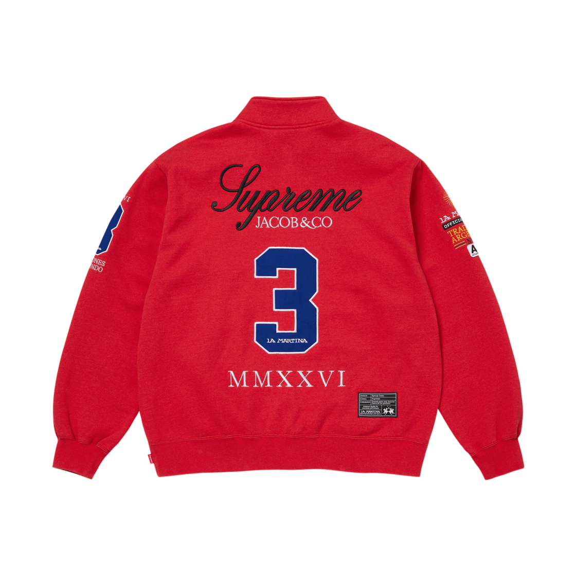 슈프림 x 라 마르티나 x 제이콥 앤 코 집업 스웨트셔츠 레드 - 26SS(Supreme x La Martina x Jacob & Co Zip Up Sweatshirt Red - 26SS) - 2
